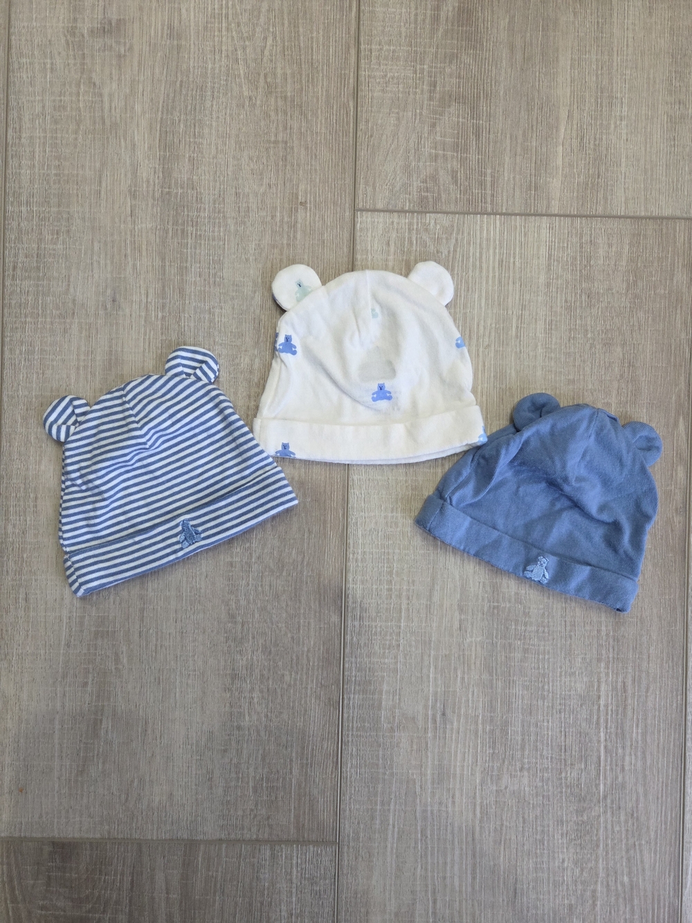 Gap Baby Bear Ear Beanie Hat - Blue & White
